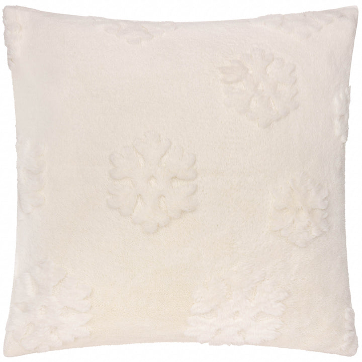 SNOWFLAKES FUR 50X50 CUSHION CASE SNOW WHITE