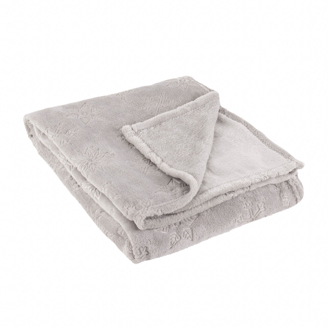 Snowflakes 140x180 Throw Grey - image 3