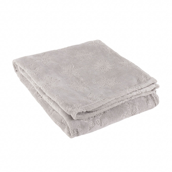 Snowflakes 140x180 Throw Grey - image 2