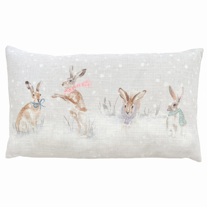 SNOWY HARES 30X50 CUSHION CASE