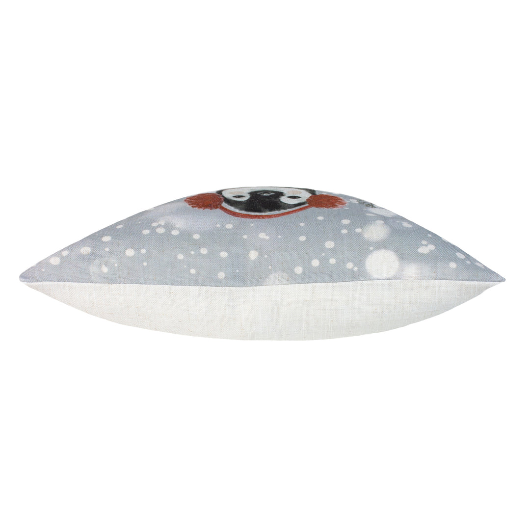 SNOWY PENGUIN WITH EARMUFFS 43X43 C/CASE