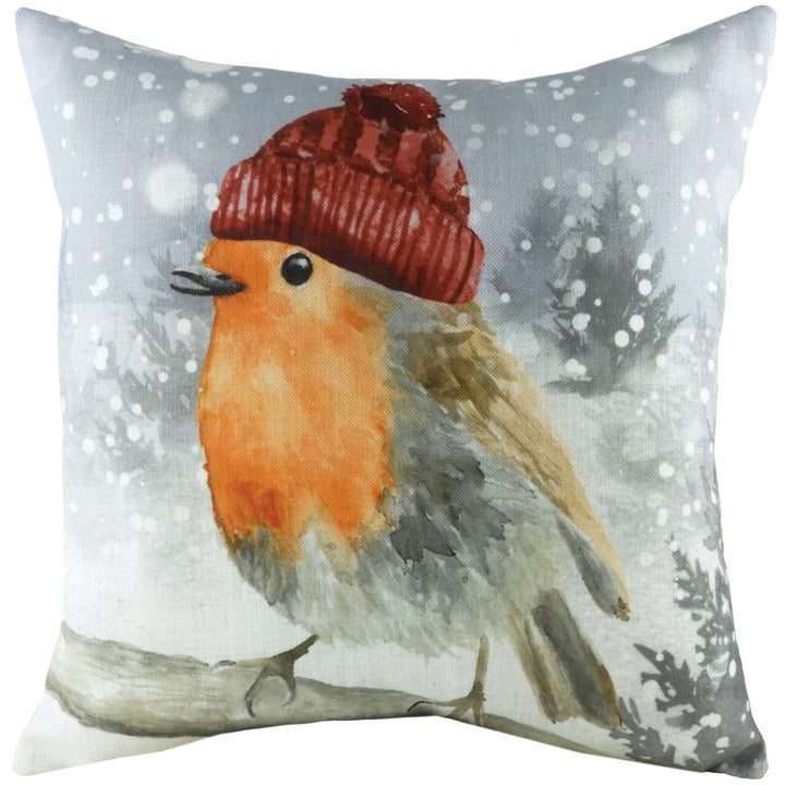 SNOWY ROBIN WITH HAT 43X43 C/CASE