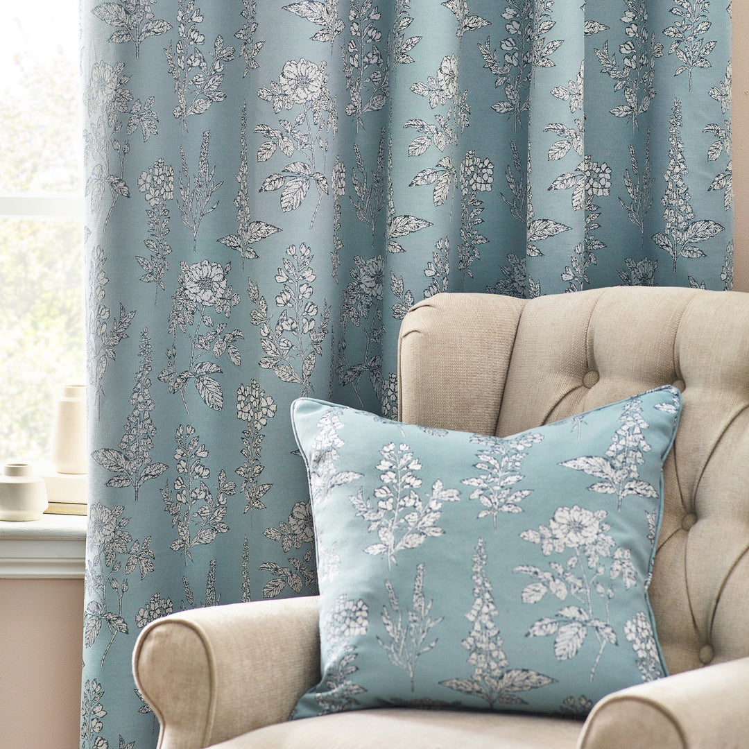 SOPHIA 229X137 EYELET CURTAIN BLUE