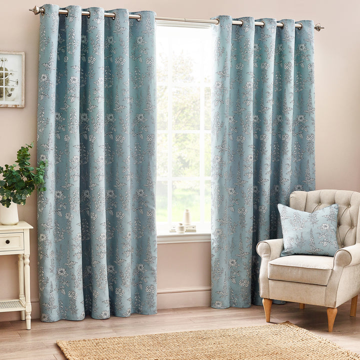 SOPHIA 168X229 EYELET CURTAIN BLUE
