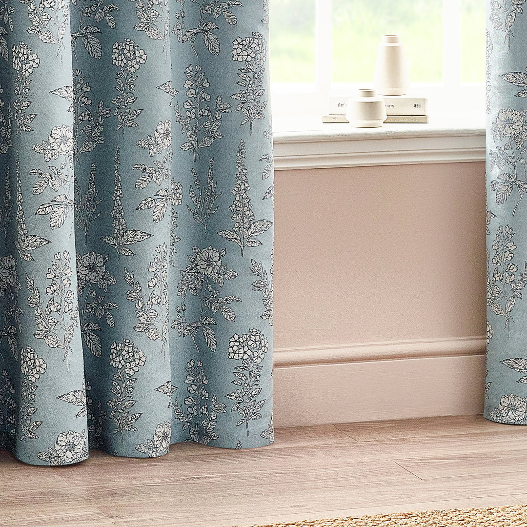 SOPHIA 229X229 EYELET CURTAIN BLUE