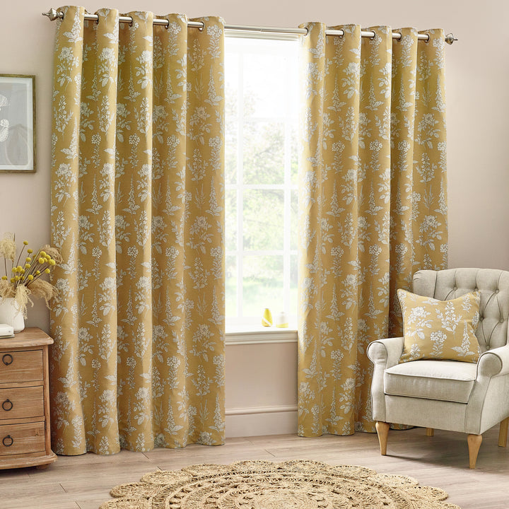 SOPHIA 168X183 EYELET CURTAIN GOLD