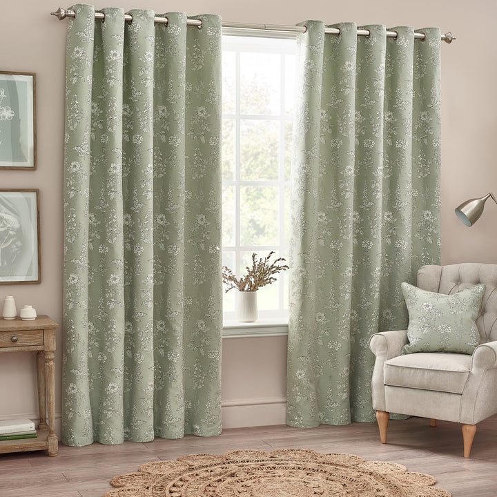 SOPHIA 229X183 EYELET CURTAIN SAGE