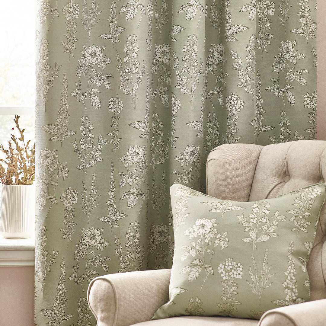 SOPHIA 117X137 EYELET CURTAIN SAGE