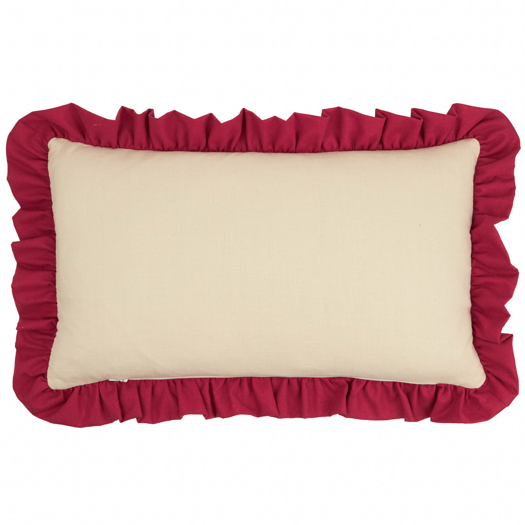 Spruce Stripes 30x50 Cushion Case Linen/ Dark Red - image 2