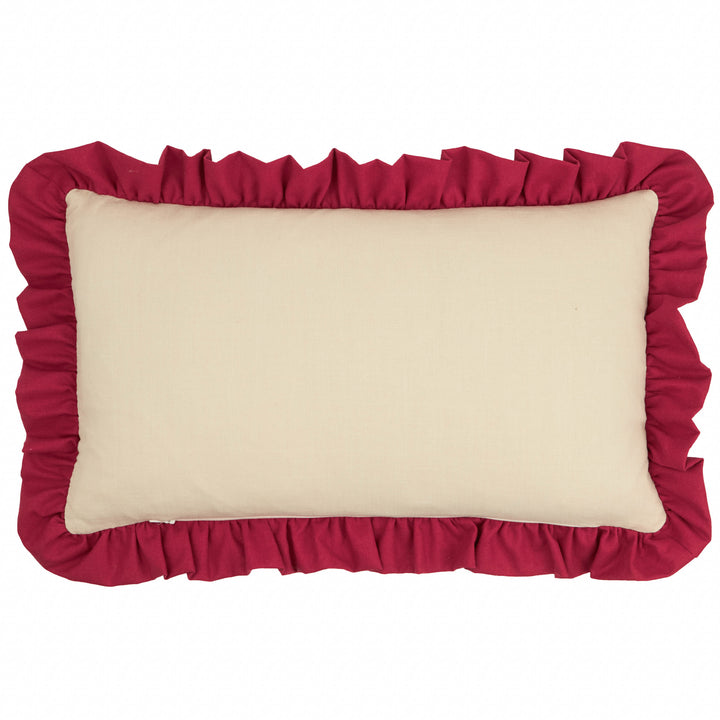 Spruce Stripes 30x50 Cushion Case Linen/ Dark Red - image 2