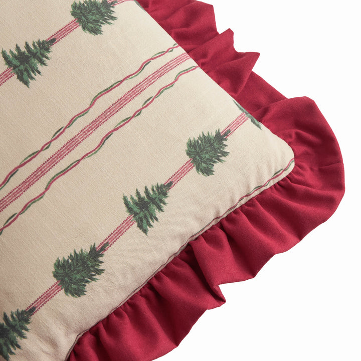 Spruce Stripes 30x50 Cushion Case Linen/ Dark Red - image 3