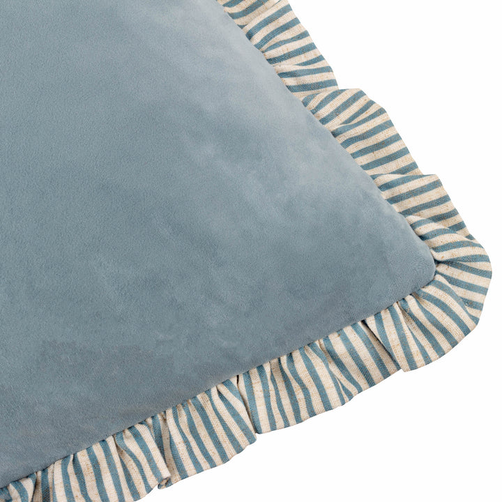 SOLENE RUFFLE 45X45 CUSHION CASE BLUE