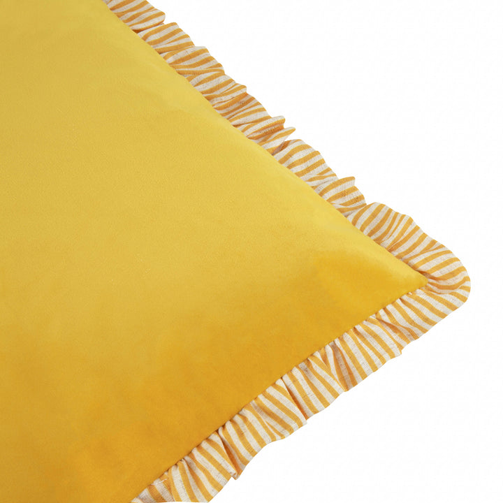 SOLENE RUFFLE 45X45 CUSHION CASE YELLOW