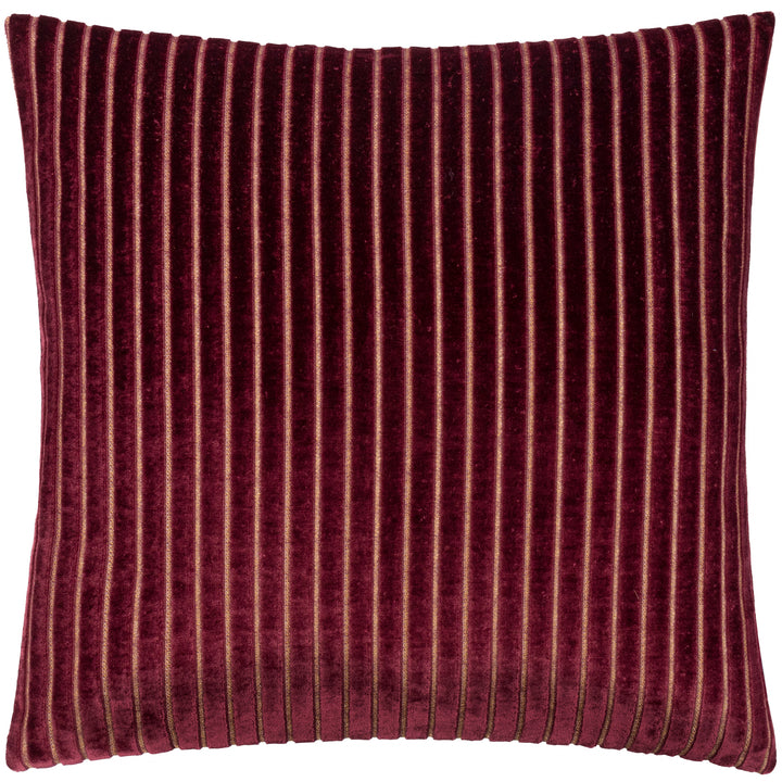 SAVOY STRIPE 50X50 CUSHION CASE BURGUNDY