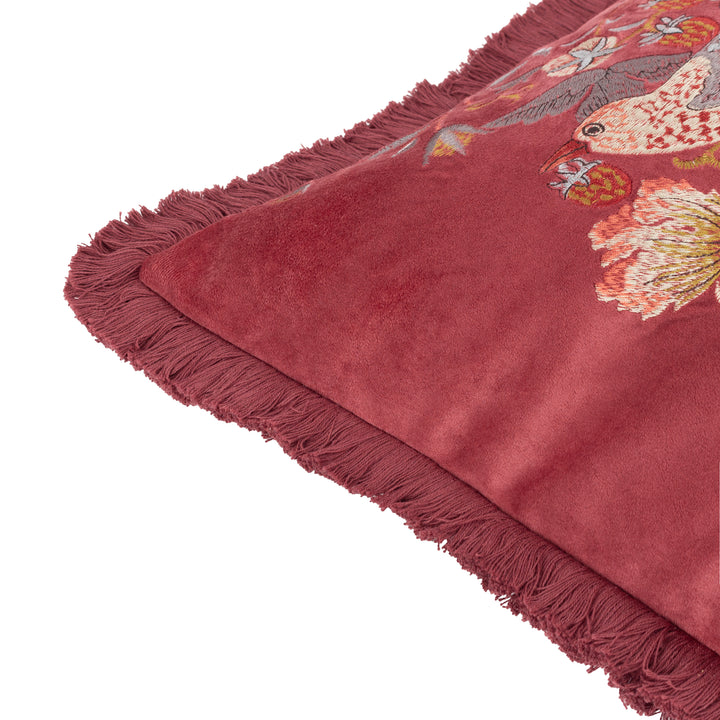Strawberry Thief Embroidery 50x50 Cushion Case Berry - image 6
