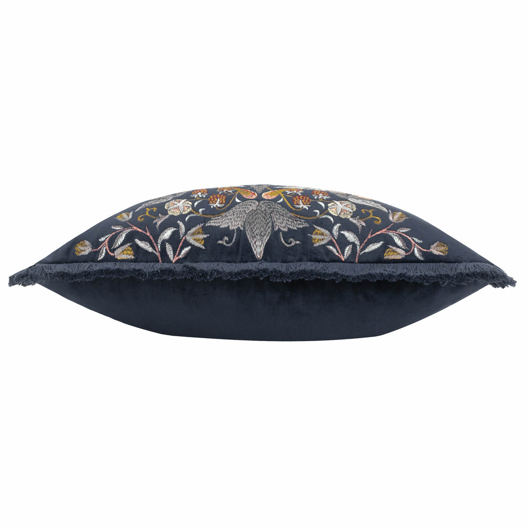 Strawberry Thief Embroidery 50x50 Cushion Case Indigo - image 4