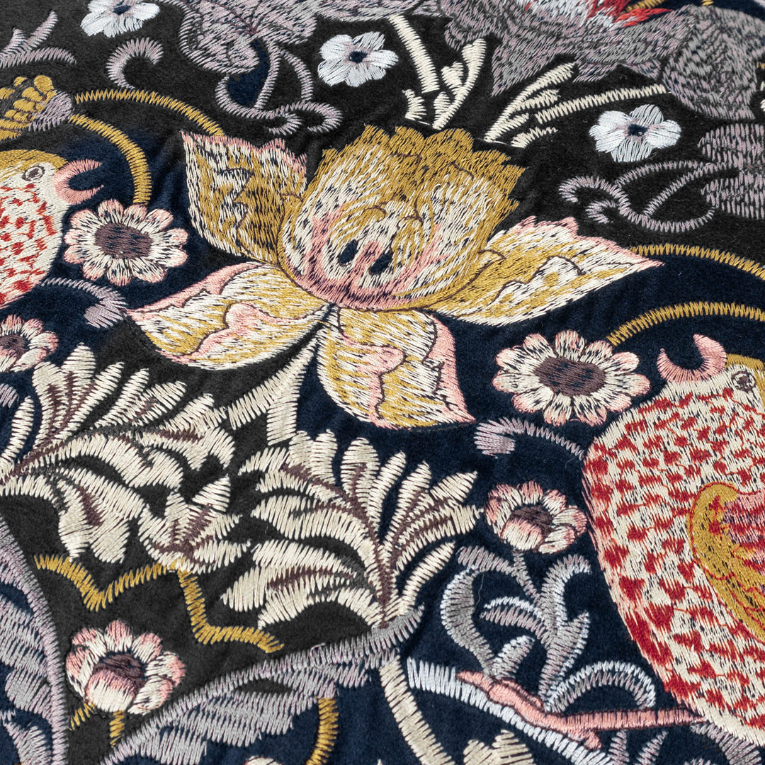 Strawberry Thief Embroidery 50x50 Cushion Case Indigo - image 5