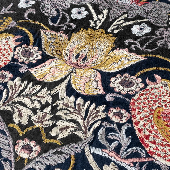 Strawberry Thief Embroidery 50x50 Cushion Case Indigo - image 5