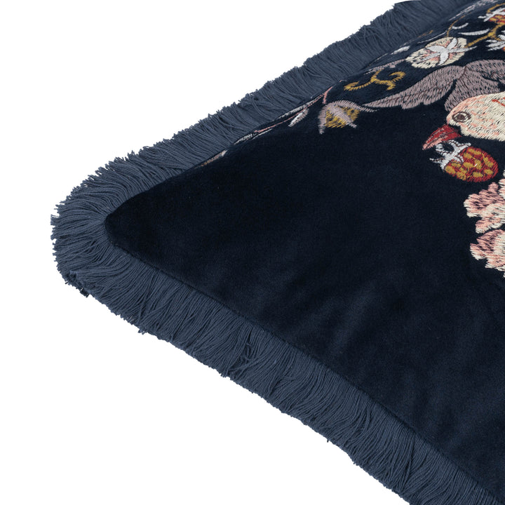 Strawberry Thief Embroidery 50x50 Cushion Case Indigo - image 6