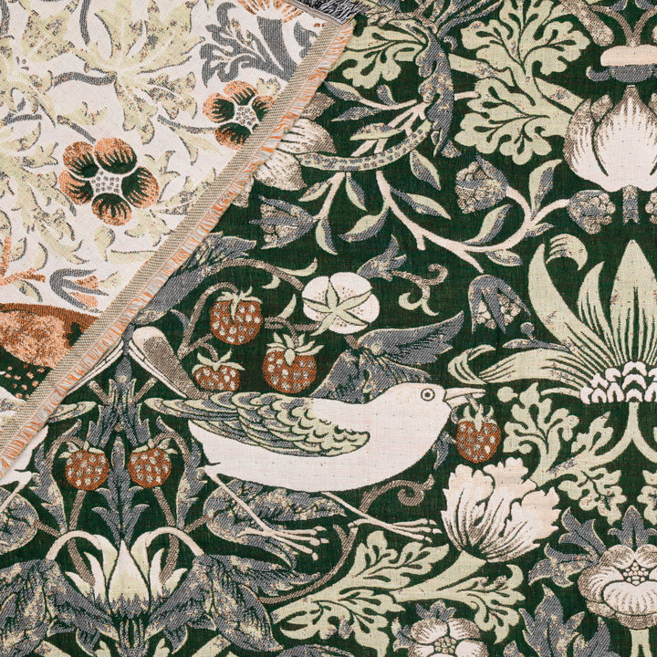 Strawberry Thief 140x170 Throw Forest Green - image 4