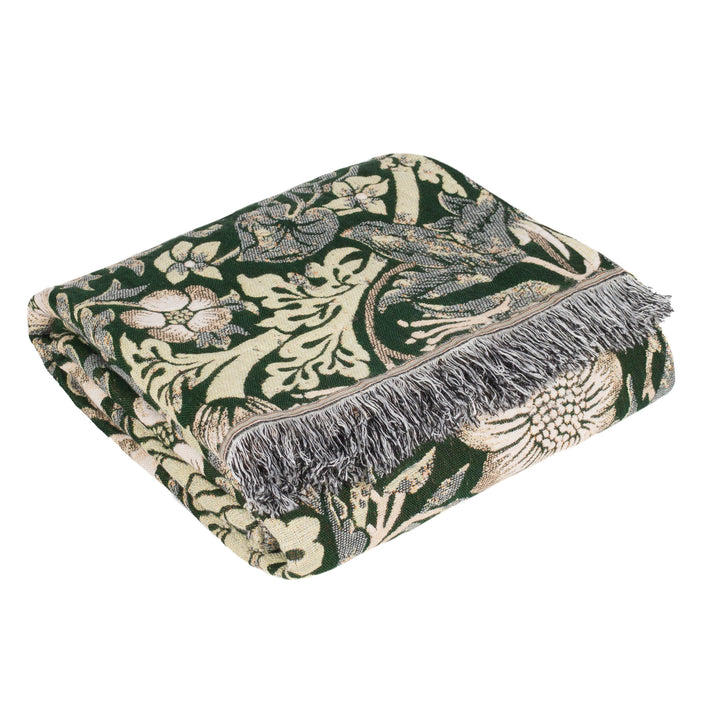 Strawberry Thief 140x170 Throw Forest Green - image 7
