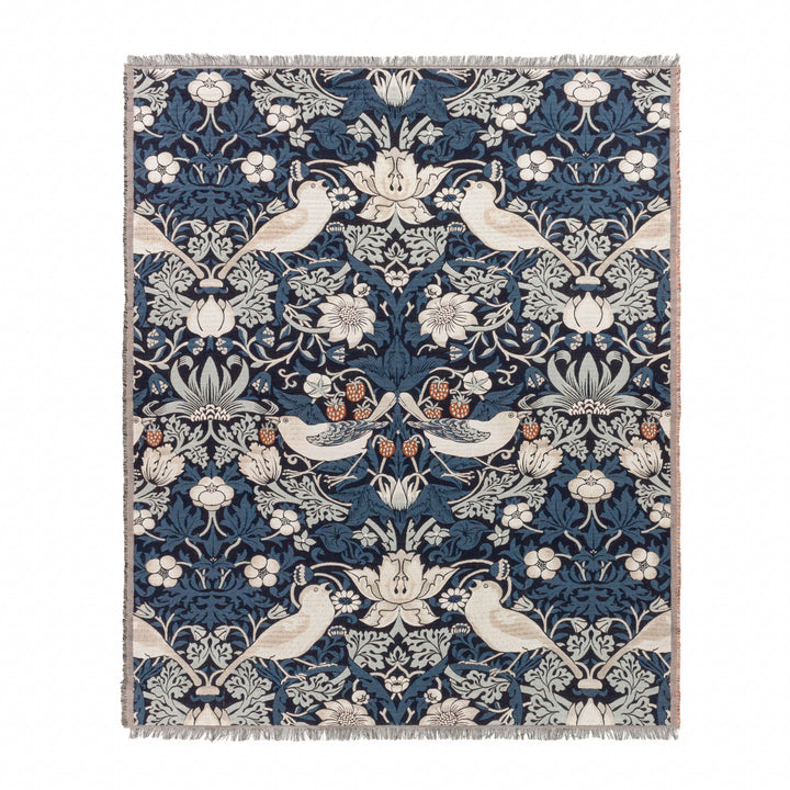 Strawberry Thief 140x170 Throw Indigo - image 3