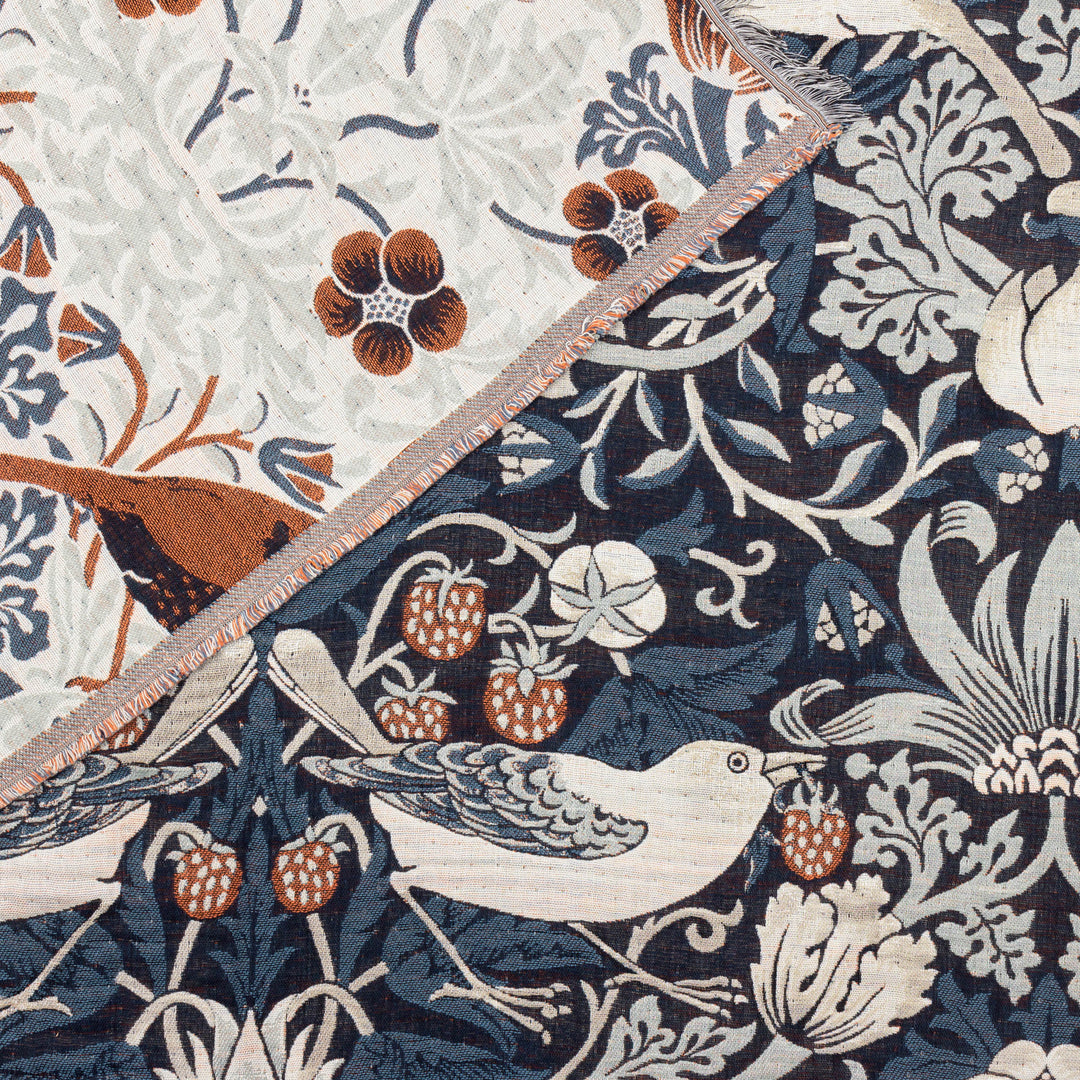 Strawberry Thief 140x170 Throw Indigo - image 4