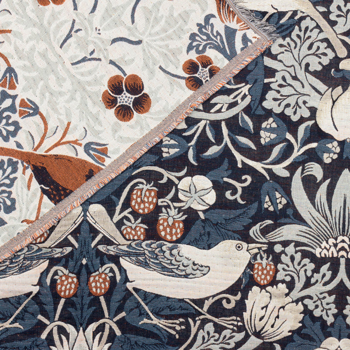 Strawberry Thief 140x170 Throw Indigo - image 4