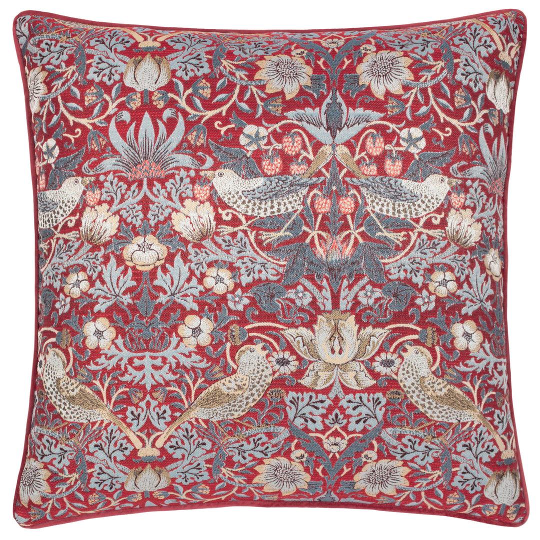 Strawberry Thief Jacquard 55x55 Cushion Case Berry - image 2