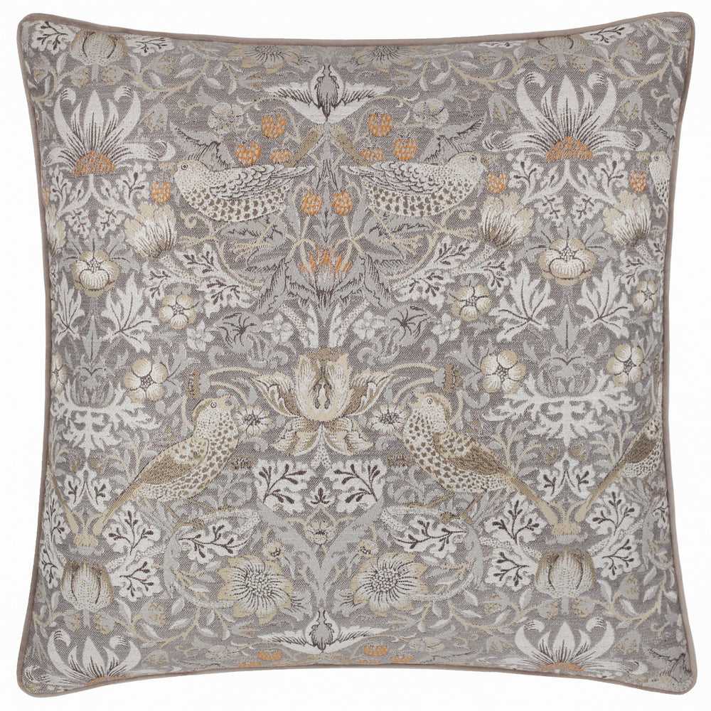 Strawberry Thief Jacquard 55x55 Cushion Case Biscuit - image 2