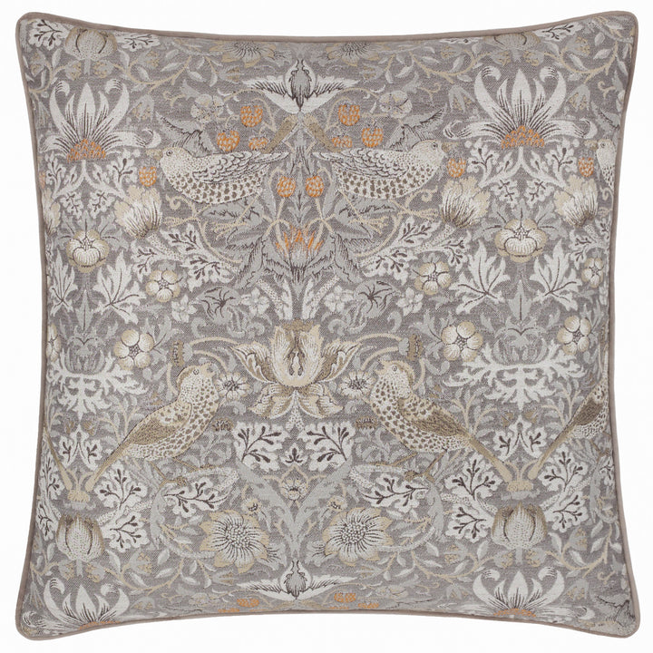 Strawberry Thief Jacquard 55x55 Cushion Case Biscuit - image 2