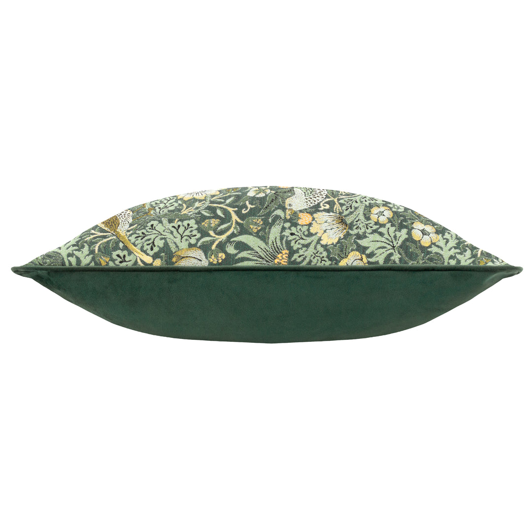 Strawberry Thief Jacquard 55x55 Cushion Case Forest Green - image 4