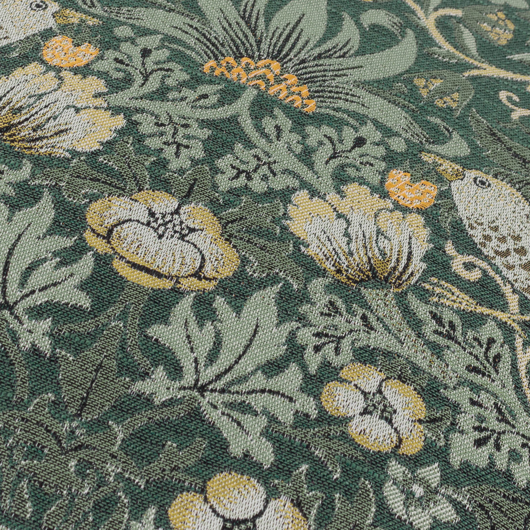 Strawberry Thief Jacquard 55x55 Cushion Case Forest Green - image 5