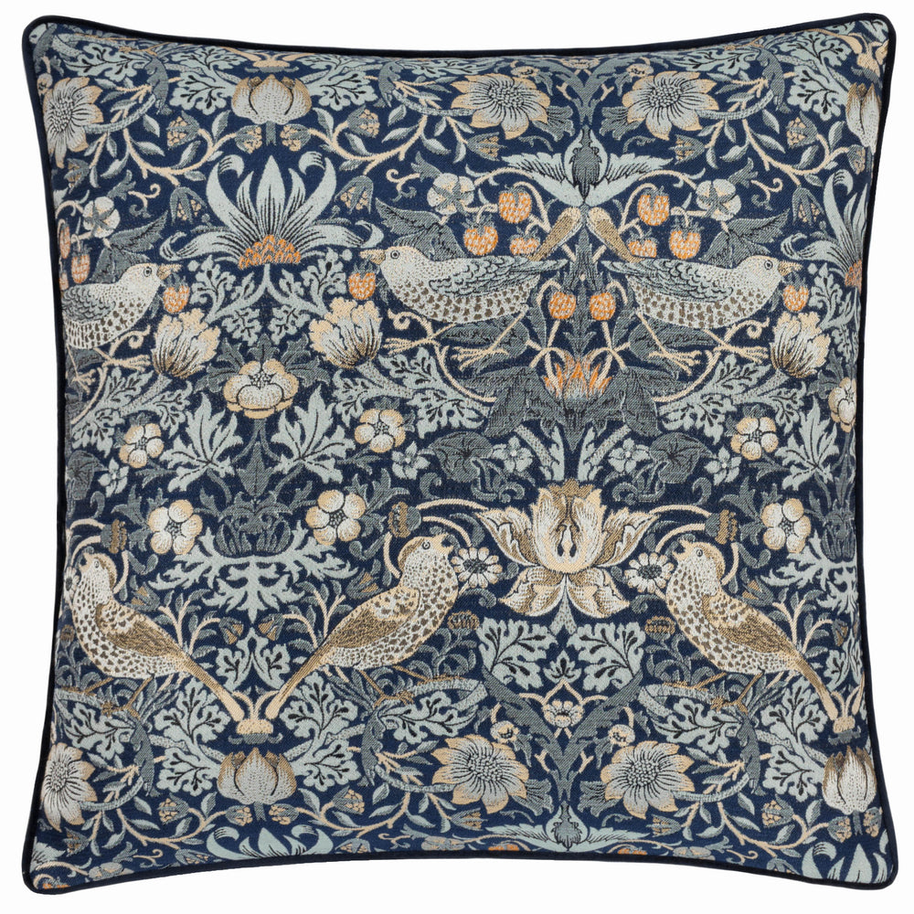 Strawberry Thief Jacquard 55x55 Cushion Case Indigo - image 2