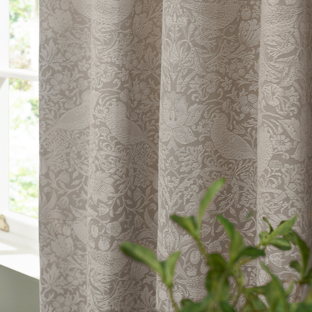Strawberry Thief 168x229 Pencil Pleat Curtains Linen - image 2