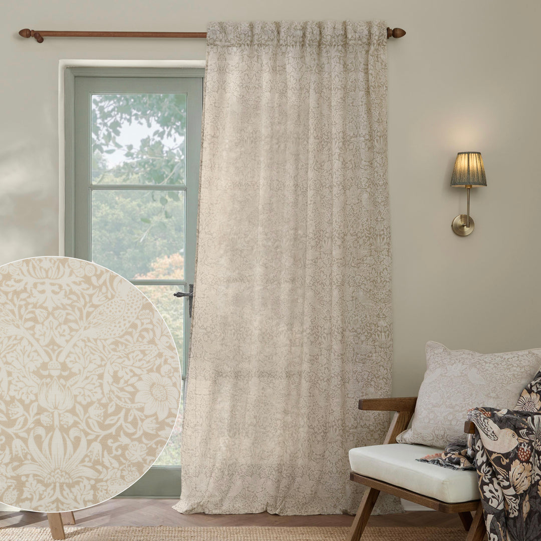 Strawberry Thief 290x250 Panel Curtains Linen