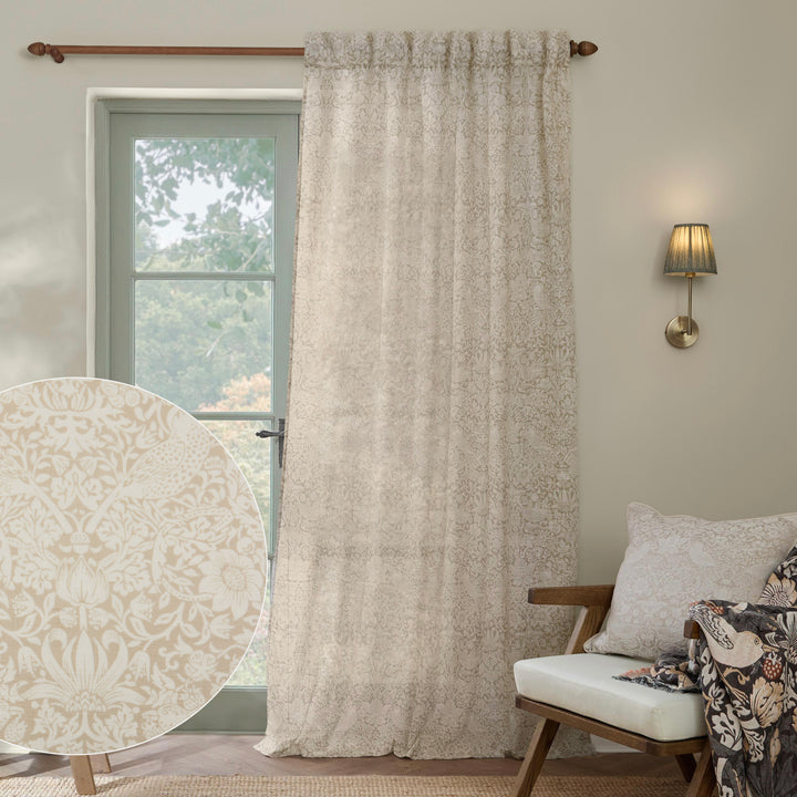 Strawberry Thief 290x250 Panel Curtains Linen
