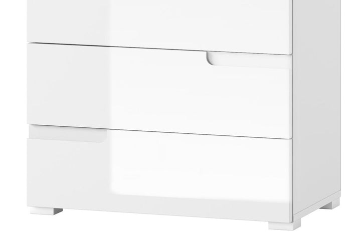 Tulip White High Gloss Narrow Chest of Drawers