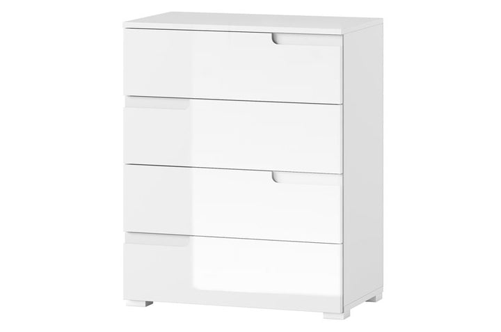 Tulip White High Gloss Narrow Chest of Drawers