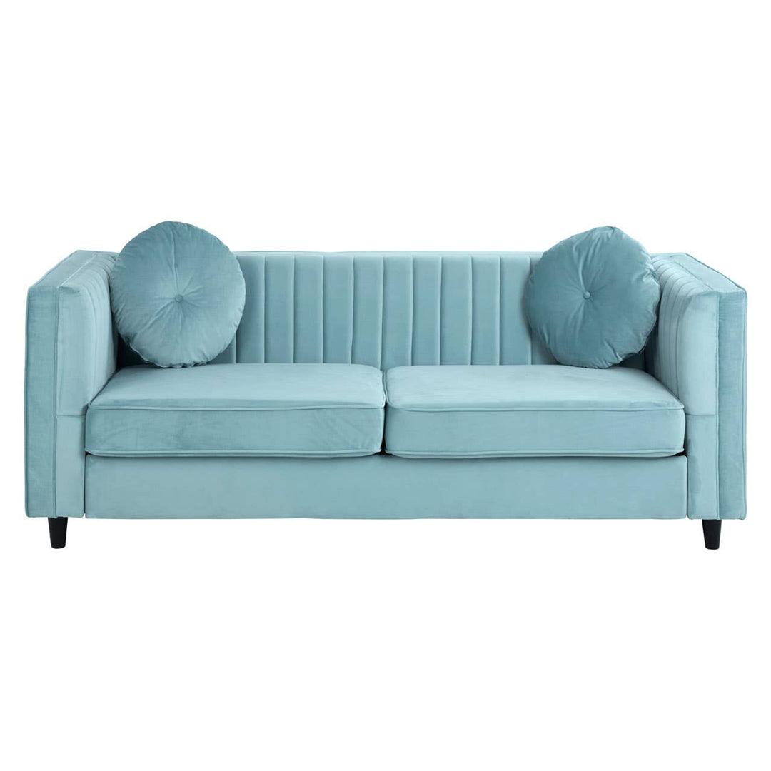 Finch Three Seater Pastel Green Velvet Sofa