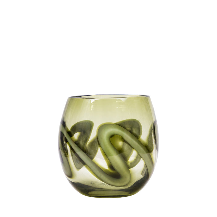 TAGUS GLASS VASE OLIVE