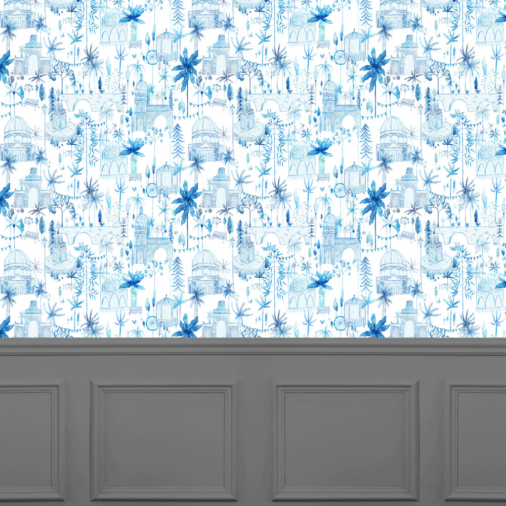 Tellaro Wallpaper Cobalt Sample - image 2