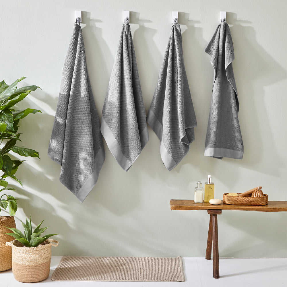 TEXTURED HAND TOWEL COOL GREY