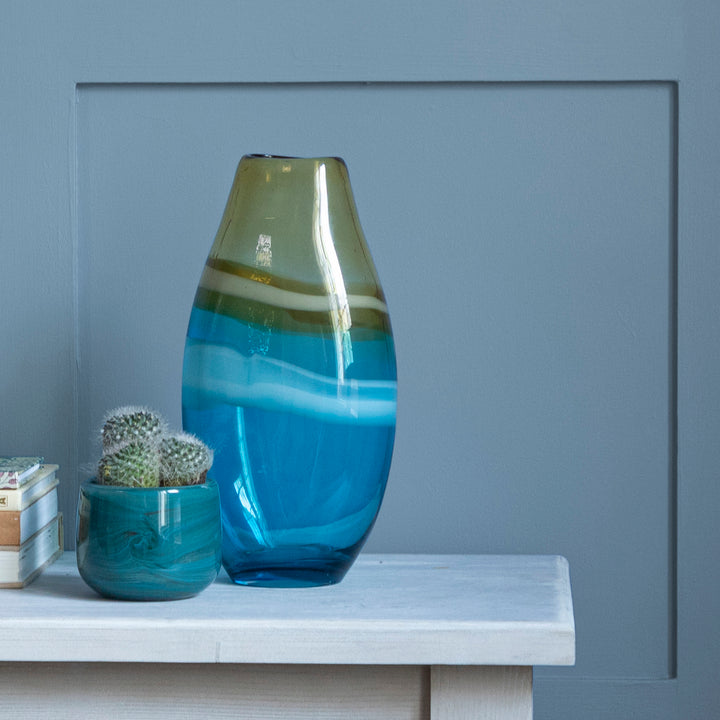 THORIN GLASS VASE AQUA