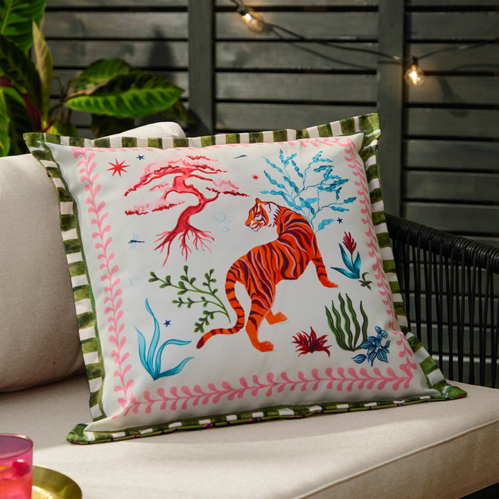 Tiger Dream 50x50 Outdoor Cushion Case Multi