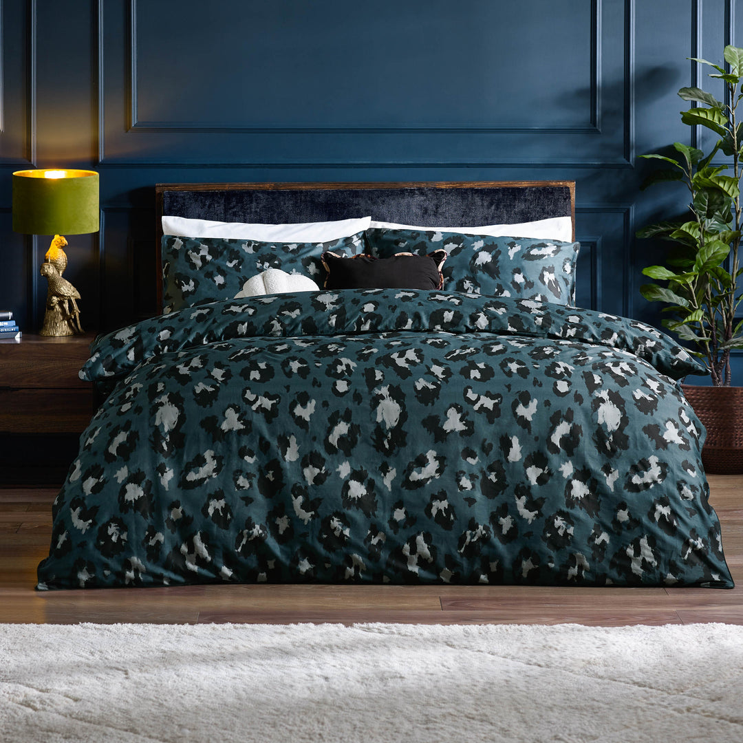 True Leopard Double Duvet Set Slate
