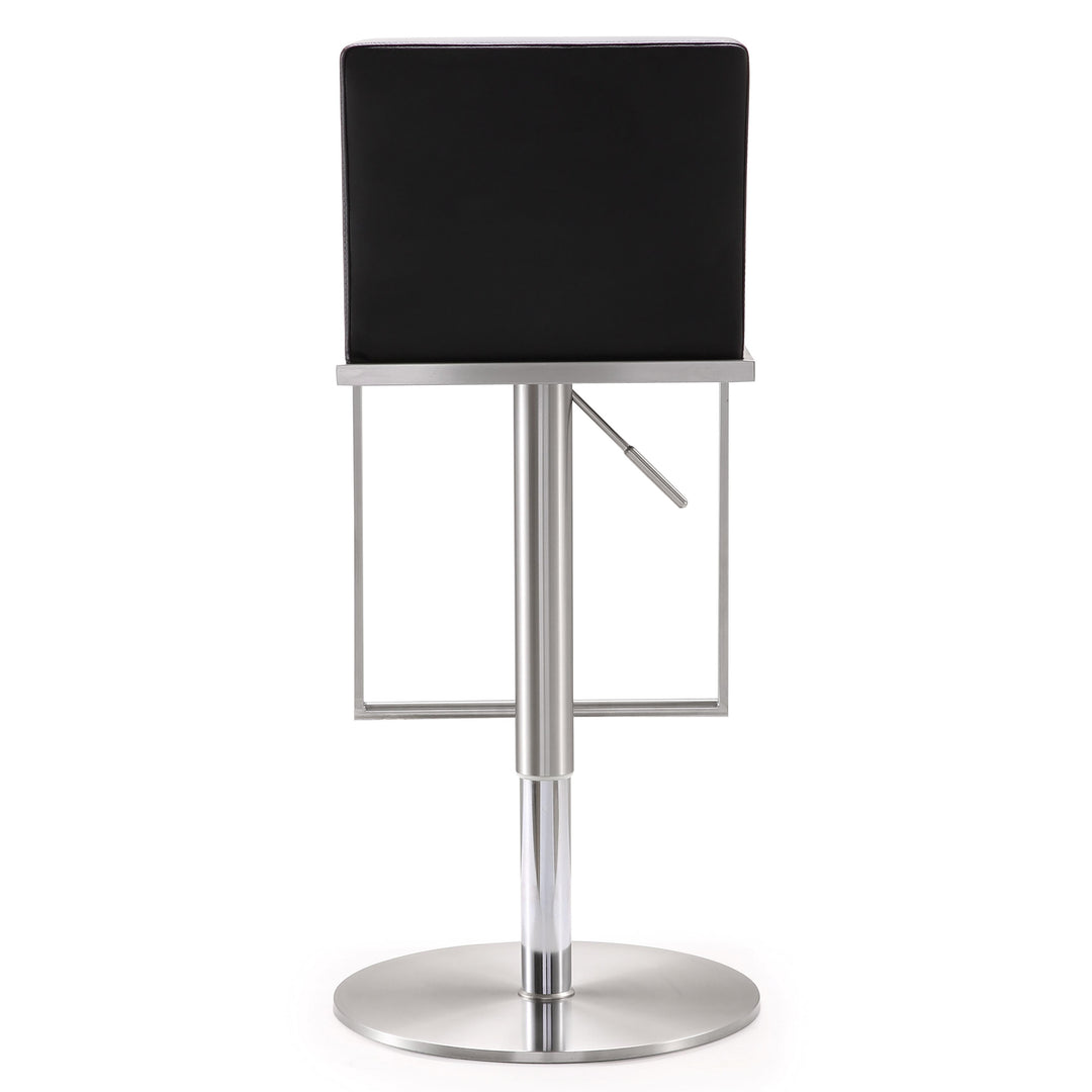 Amalfi Black Vegan Leather Adjustable Stool