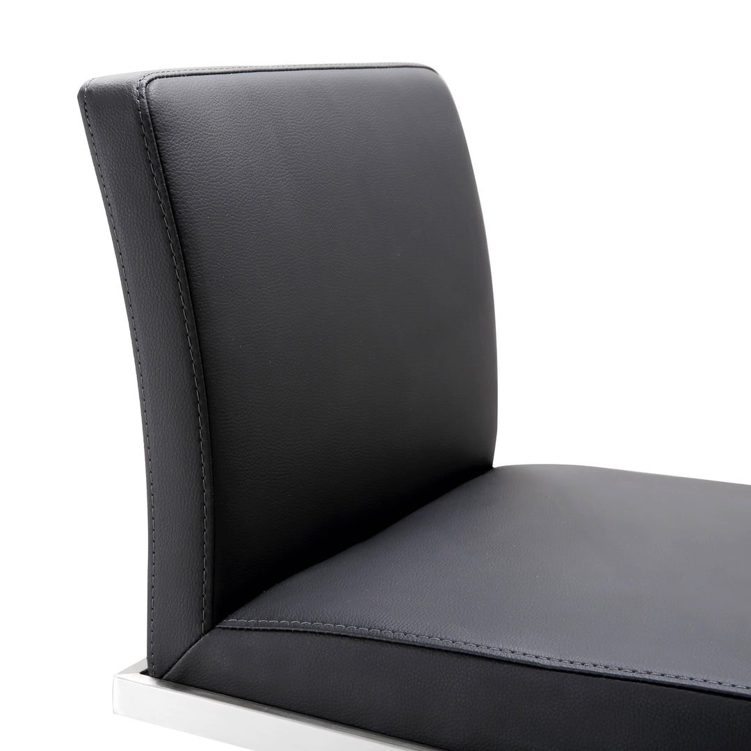 Amalfi Black Vegan Leather Adjustable Stool