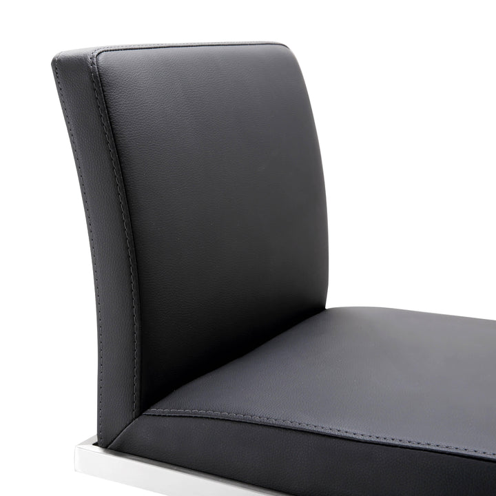 Amalfi Black Vegan Leather Adjustable Stool