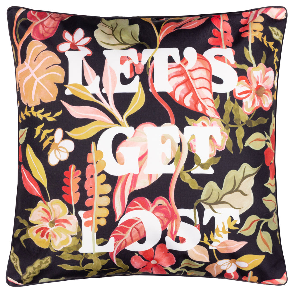 Tropical Bloom 45x45 Outdoor Cushion Case Black - image 2